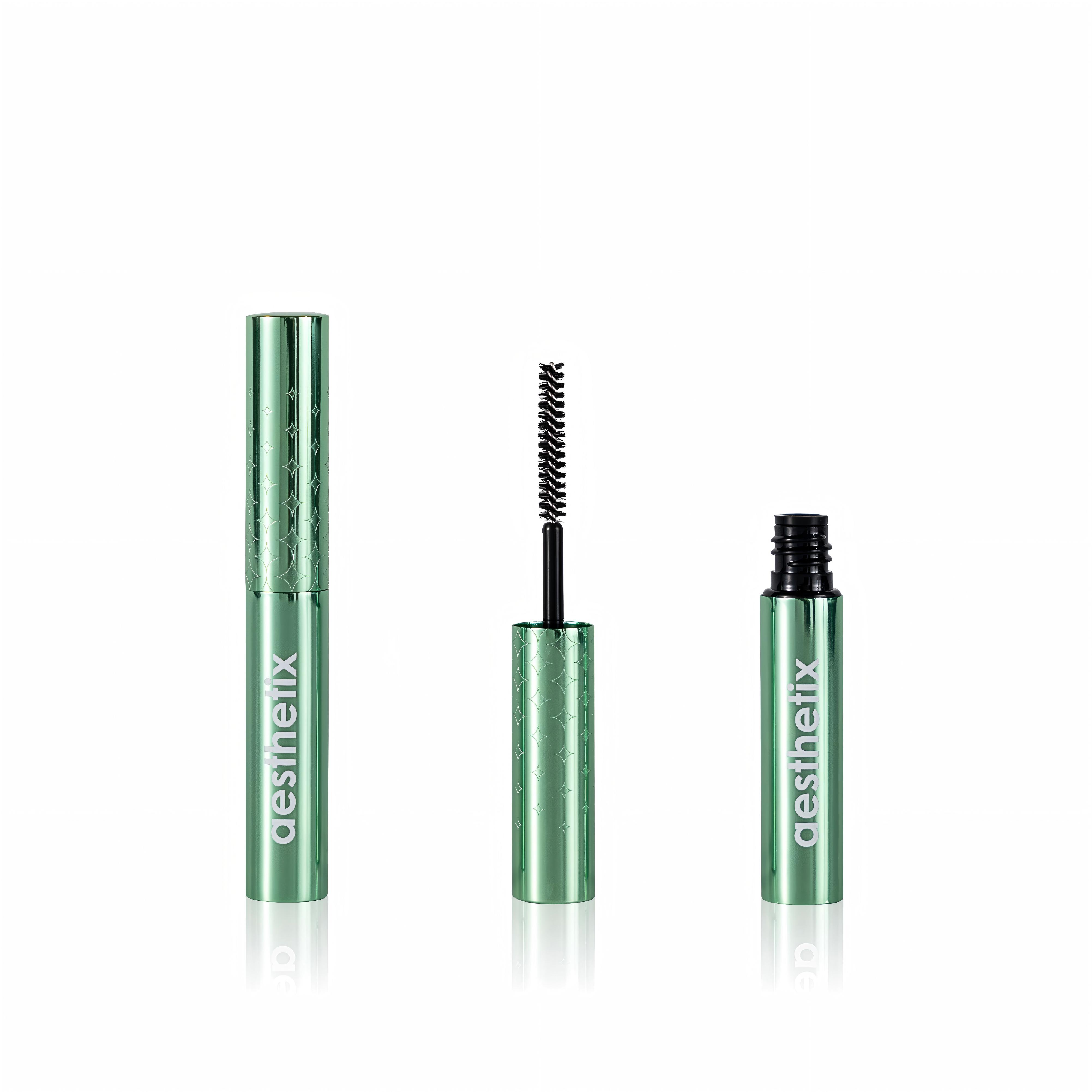 Shiny Mint‑Green Aluminum Mascara Tube